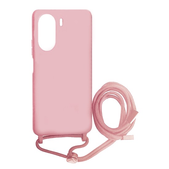 Silicone Case with String for Xiaomi Redmi 13C/Poco C65 Pink